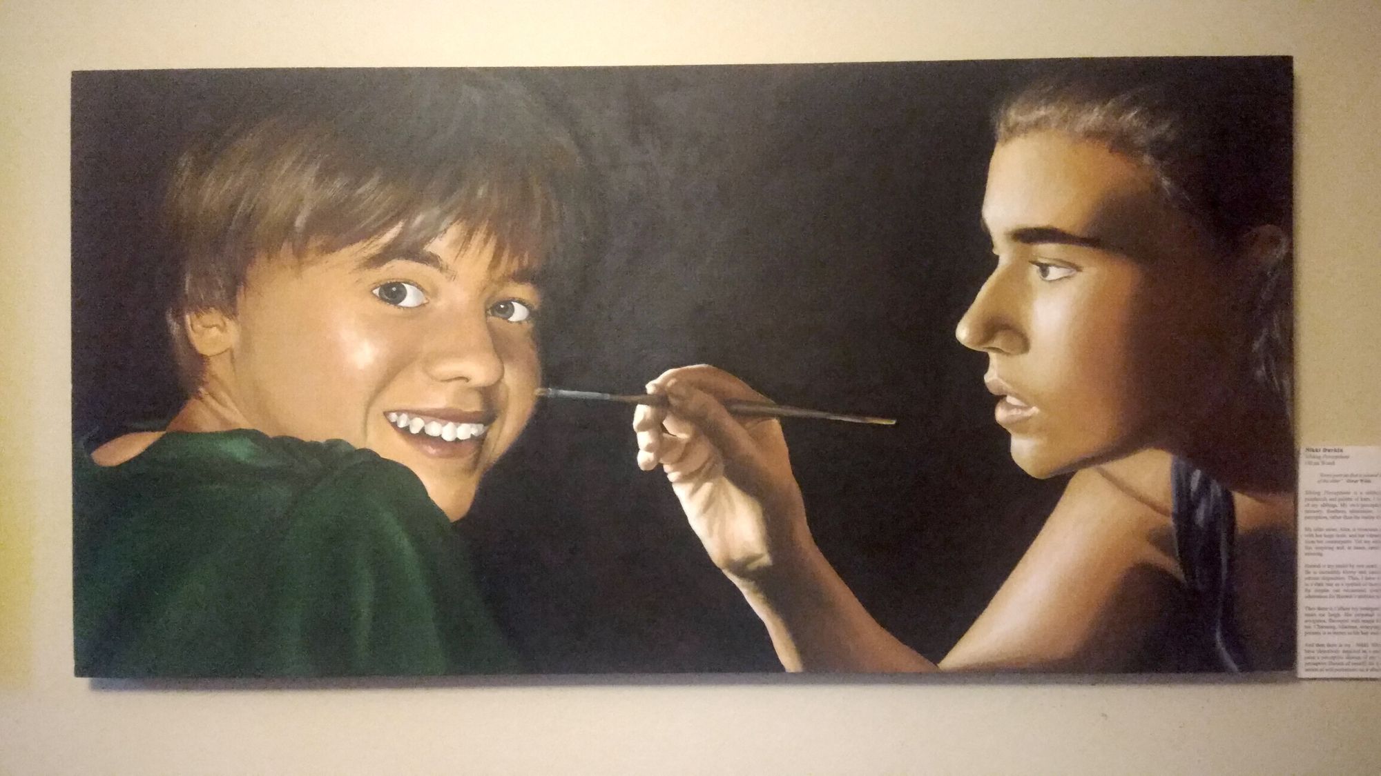 A painting of me, painting my brother. Even as a teenager, I was obsessed with meta concepts